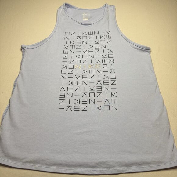 The Nike Tee Size Medium DRI-FIT Tank Athletic Fit Light Blue Running Tennis Gym - Picture 3 of 9